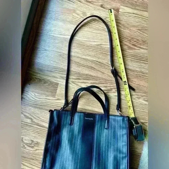 TAHARI - BLACK PURSE WITH HANDLES AND CROSSBODY STRAP - Picture 13 of 16